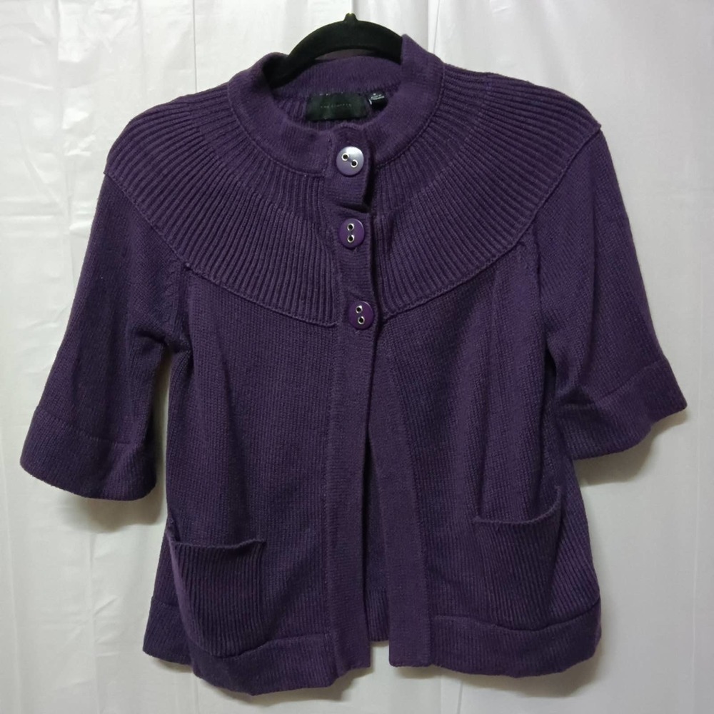 The Limited Purple Ribbed Knit Cardigan Small